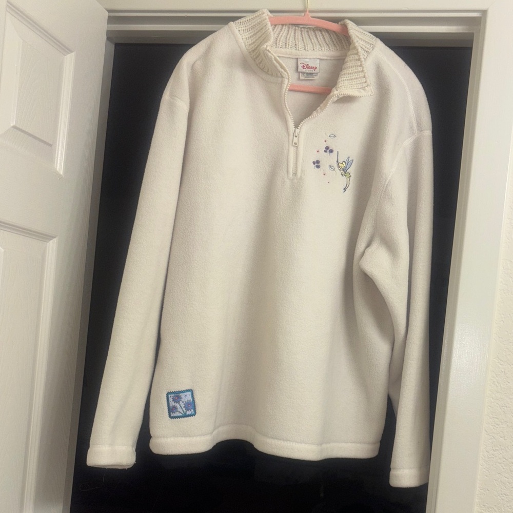 VINTAGE Disney Store Tinkerbell Fleece Quarter-zip Jacket ✨